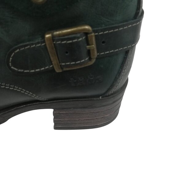 Taos Crave Leather Blue Green Moto Boots Size 37 US 6-6.5 Suede Teal Harness Zip - Picture 4 of 12